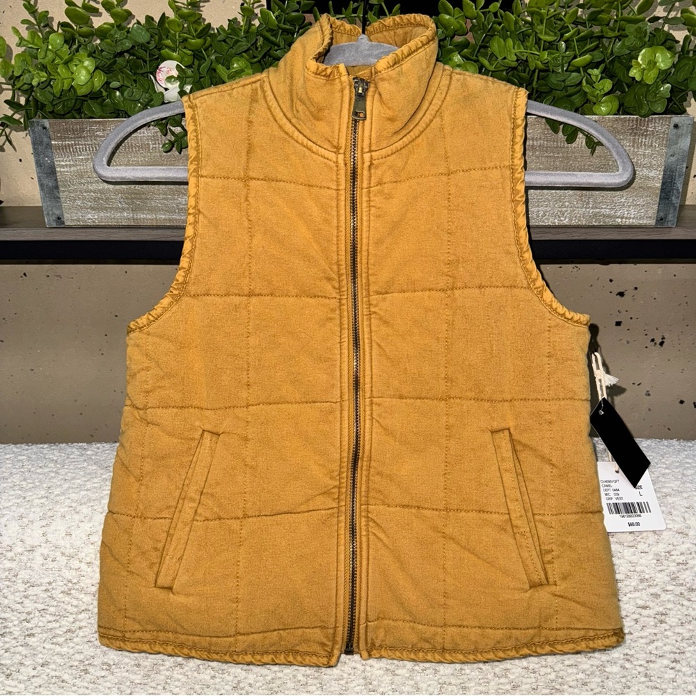 🆕 Chelsea & Violet Mustard Yellow Quilted Vest
